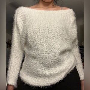 Maurices off the shoulder fuzzy sweater